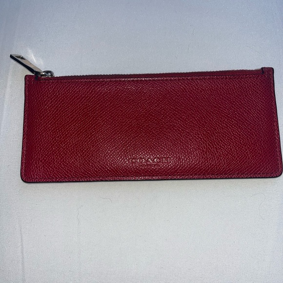 Coach red zip up coin purse EUC - Picture 7 of 7